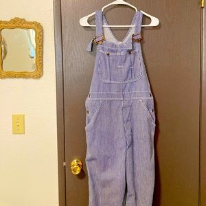 Vintage conductor overalls striped denim